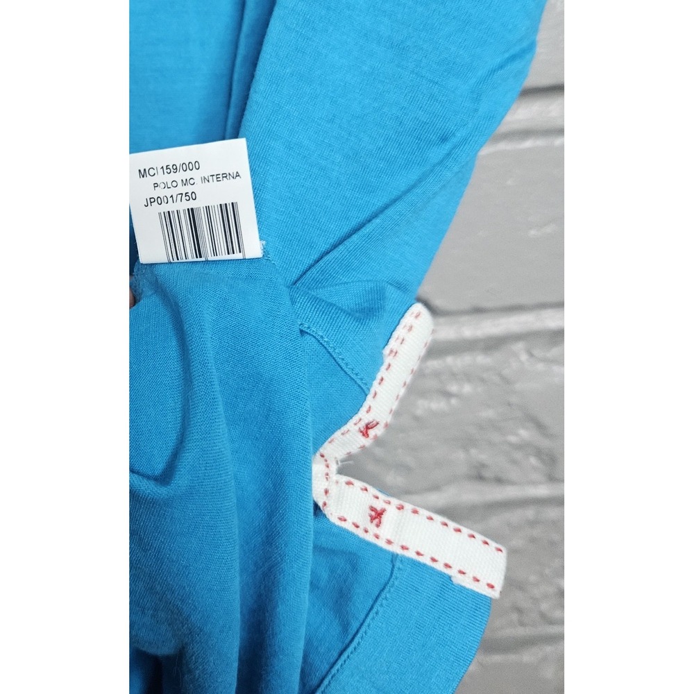 Isaia Napoli Blue Silk Cotton Polo Shirt Size XL Made In Italy - Picture 4 of 7